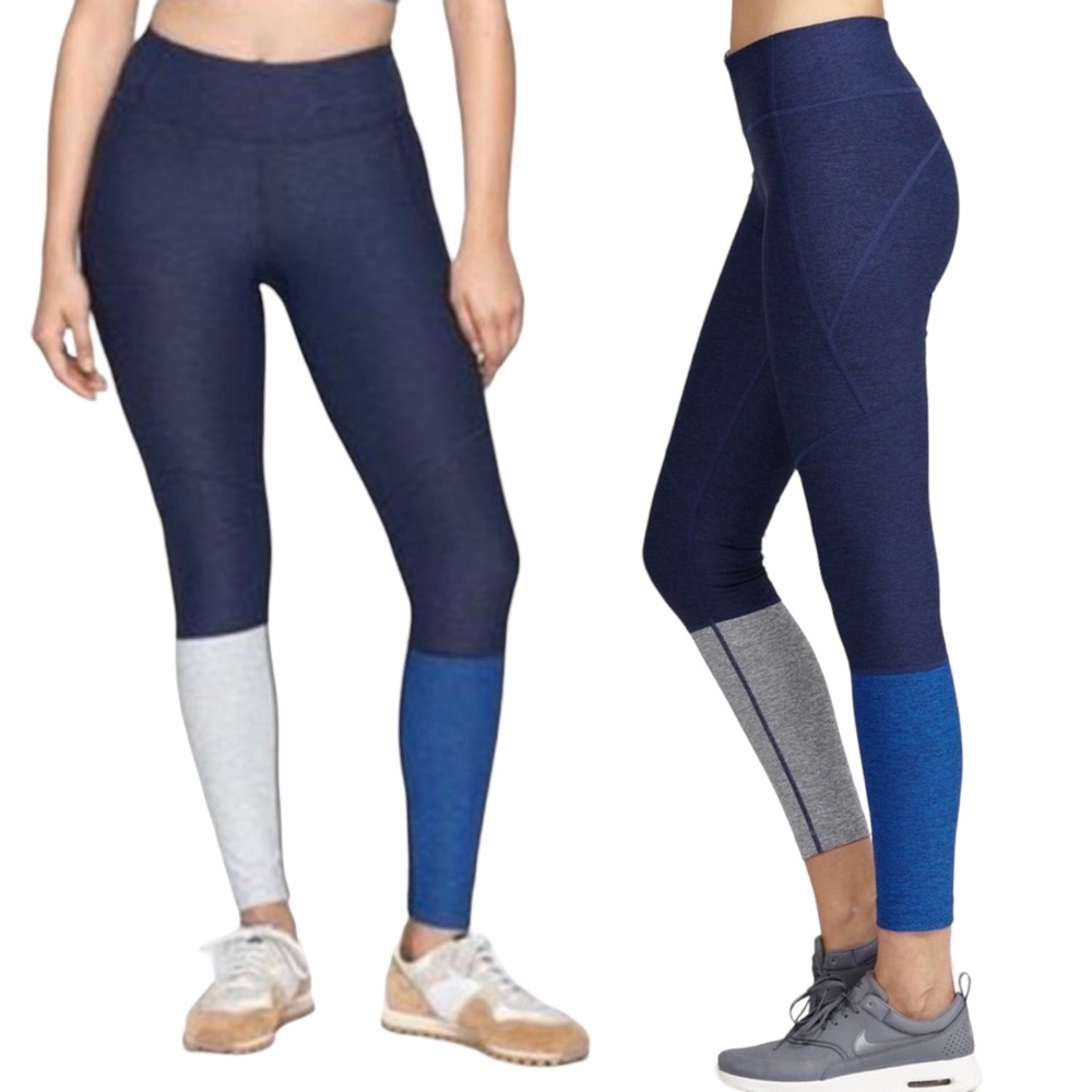 Outdoor Voices | Dipped Colorblock 7/8 Leggings Blue Gray Size Medium